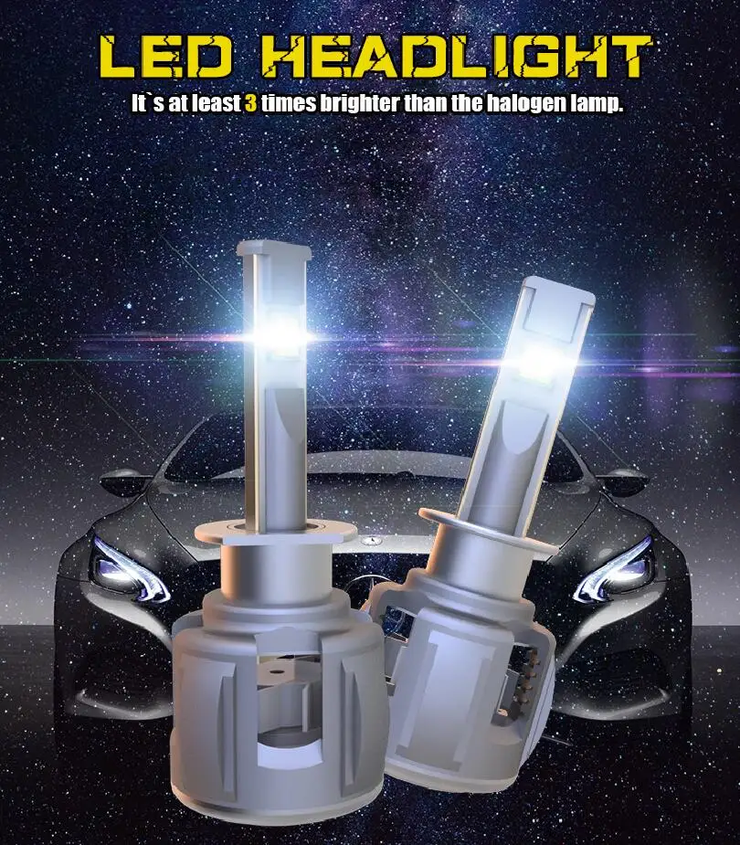1 комплект H1 60W 6000LM E70 светодиодный фонарь для передних линз лампы ETI 70 4SMD чипы