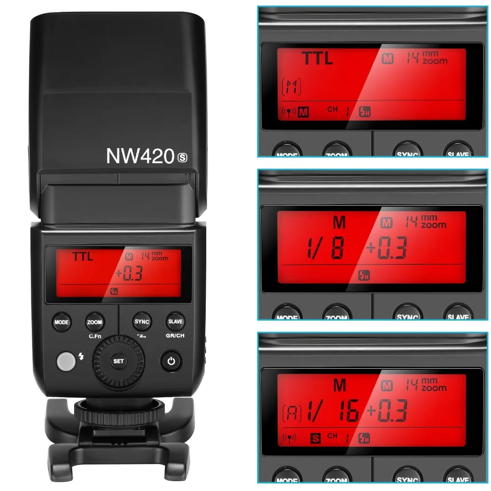 Neewer 2 4G HSS 1/8000 s ttl GN36 Беспроводная Master Slave Вспышка Speedlite с литий ионной