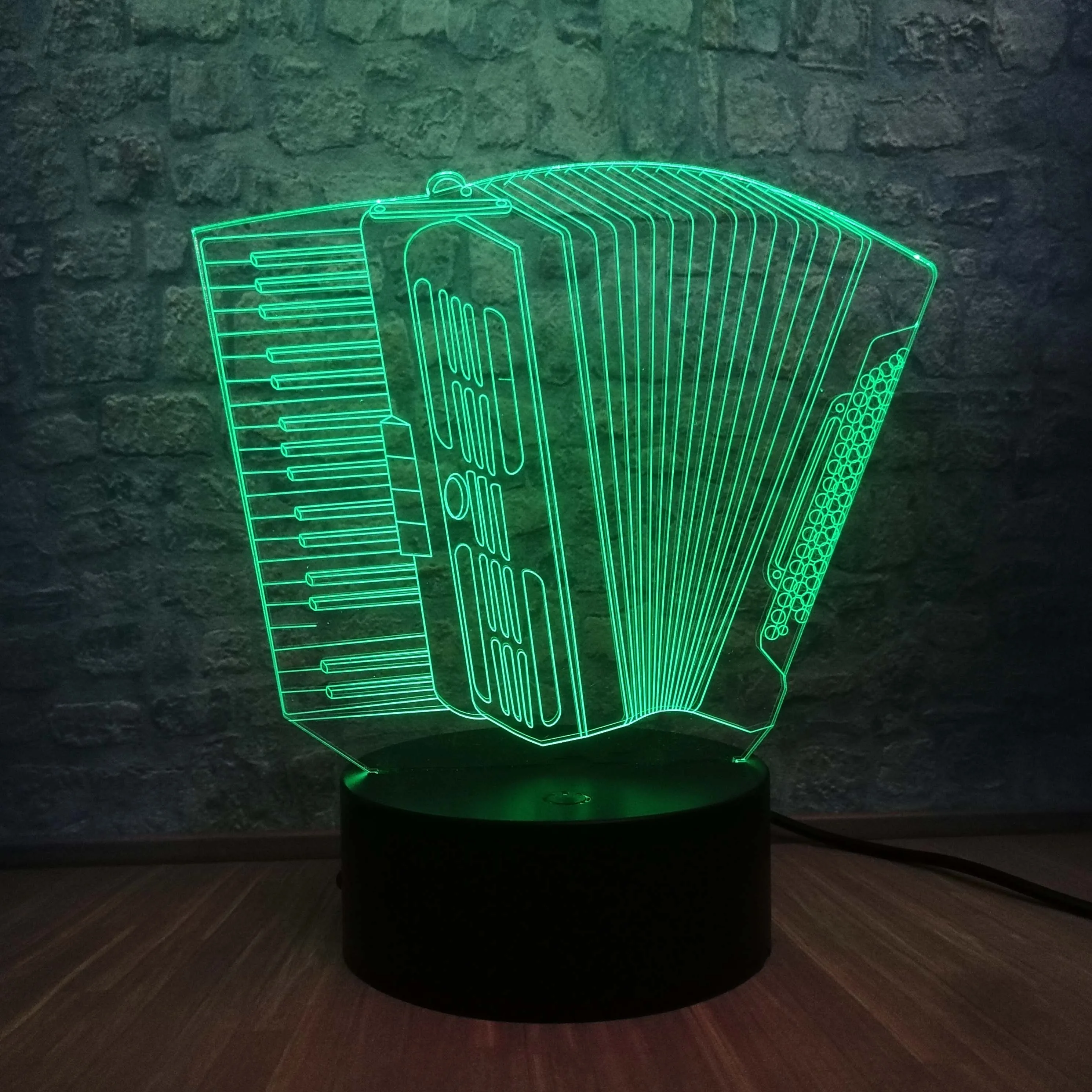 2018 Ночник светильник музыкальный инструмент аккордеон 3D USB светодиодный