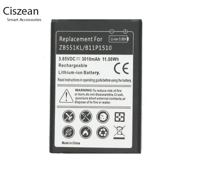 Ciszean 5шт./лот 3010 мАч Сменный аккумулятор для ASUS ZenFone Go TV ZB551KL X013DB B11P1510 C11P1510