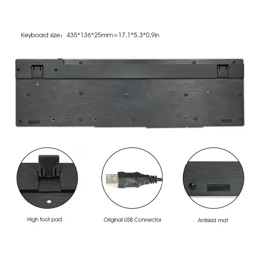 Rii RK100 3 цвета светодиодный USB Проводная французская (Azerty) Игровая клавиатура