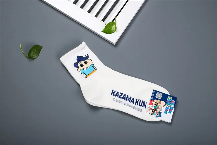 Аниме Crayon Shin-Chan носки с принтом Nowara Shnnosuke Toru Kazama Nohara Misae Action Kamen Красивый Веселый мультяшный женский хлопковый носок