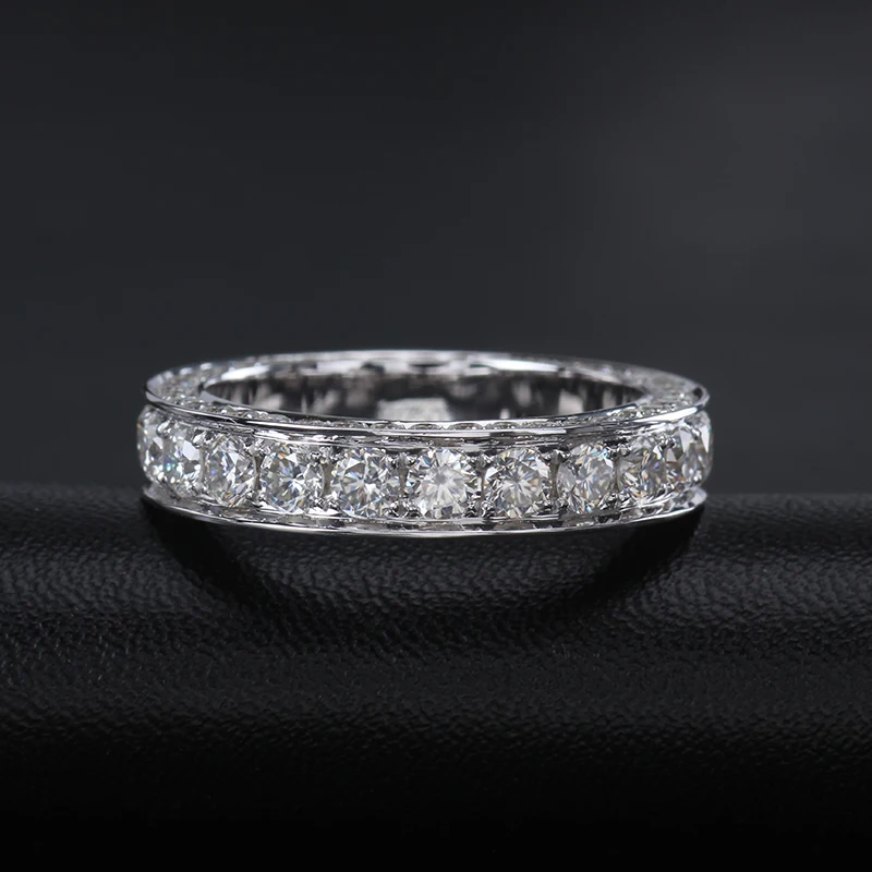 Романтический Блестящий Круглый обручальный браслет Муассанит/кольцо из 18