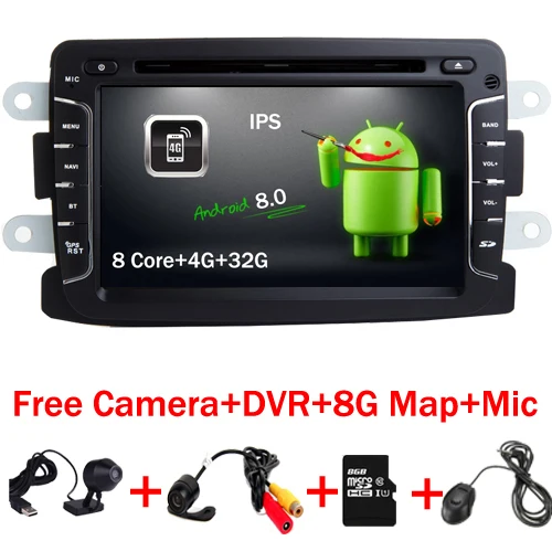 Автомобильный DVD плеер для Dacia Sandero Duster 7 дюймов Android 8 0 Renault Captur Lada Xray 2 Logan 4 Гб ОЗУ 4G Wi