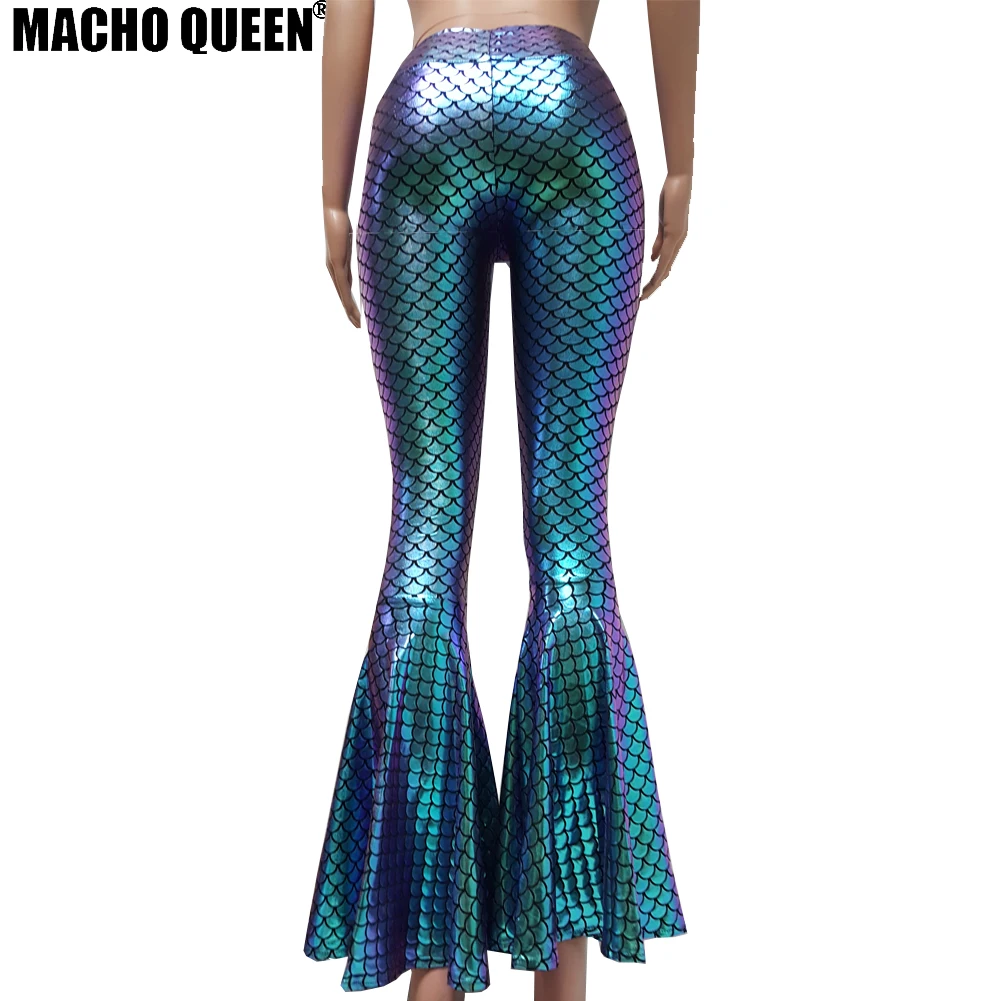 Брюки женские широкие с голографическим рисунком штаны клеш в стиле бохо