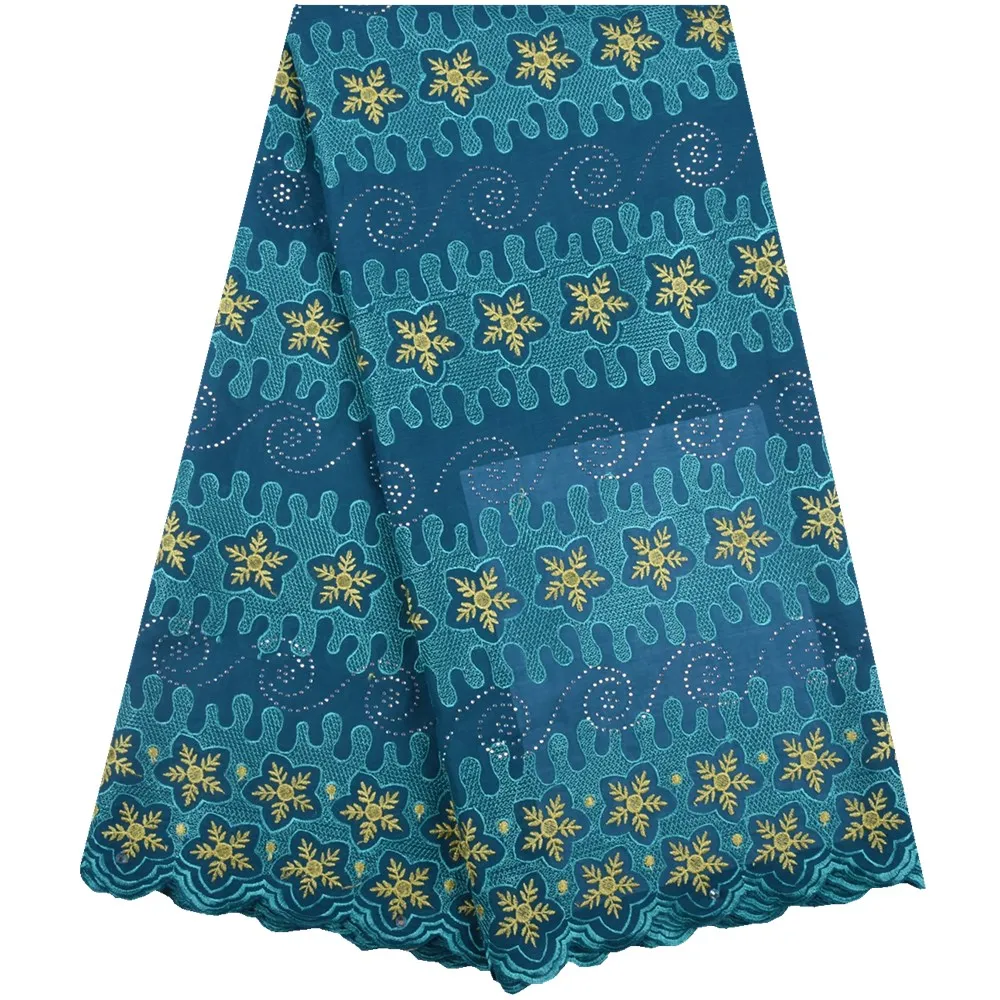 

Quality African French Lace Fabric Teal Swiss Voile Lace In Switzerland Tulle Lace Fabric With Stones Nigerian Lace Fabric S1595