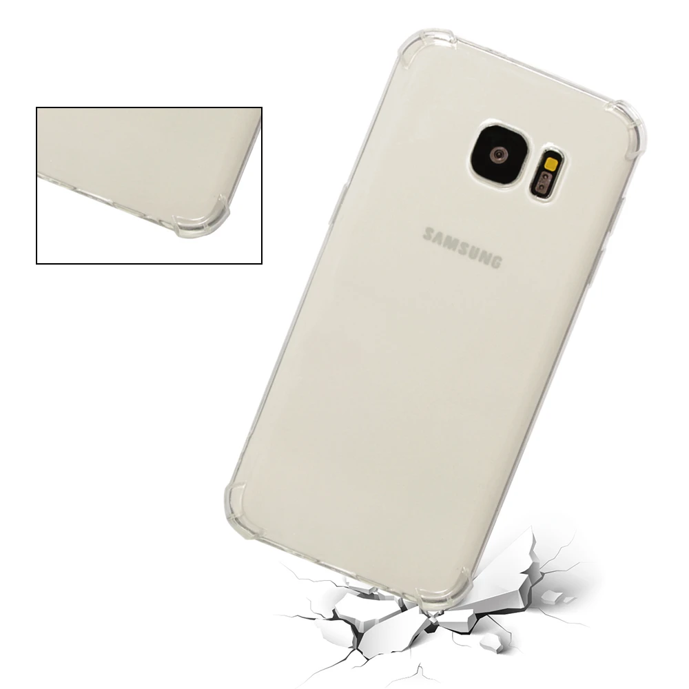 High quality transparent reinforced Anti-falling Soft Silicone phone case For Samsung Galaxy S7 coque funda etui cover cases |