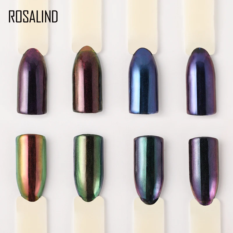 ROSALIND 1 шт. блестящая пудра Хамелеон для ногтей Полуперманентная полировка сделай