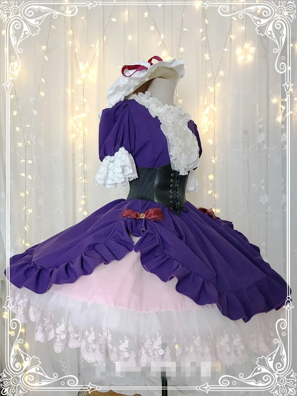 TouHou Project cos Юкари Якумо костюм для косплея фиолетового цвета кружевное платье