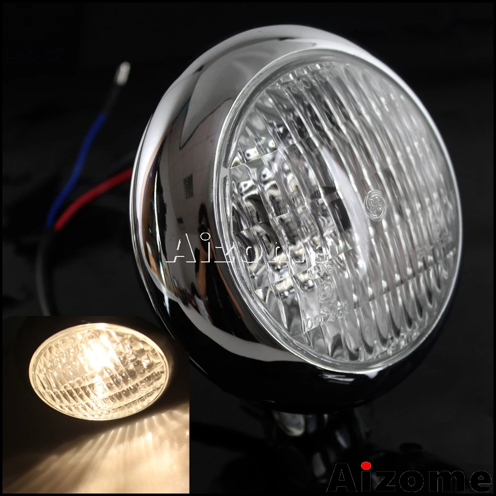 Ретро налобный фонарь для Harley TRI XS650 Хромированная передняя фара мотоцикла H4 Triumph