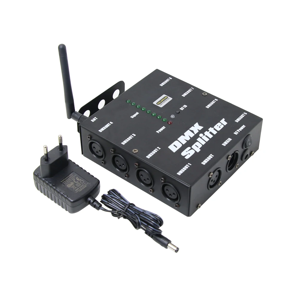 Wireless 8 Way Amplifier DMX512 Receiver 8 Way DMX Splitter  DMX512 for Stage Light