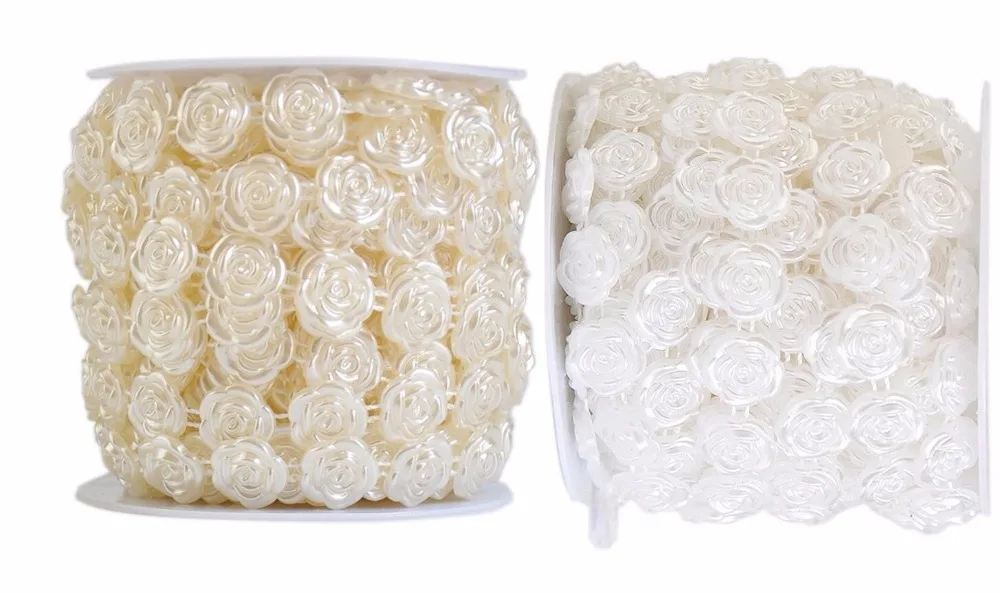 1 Катушка в форме цветка розы ABS жемчужная гирлянда торта обшивка ленты для шитья