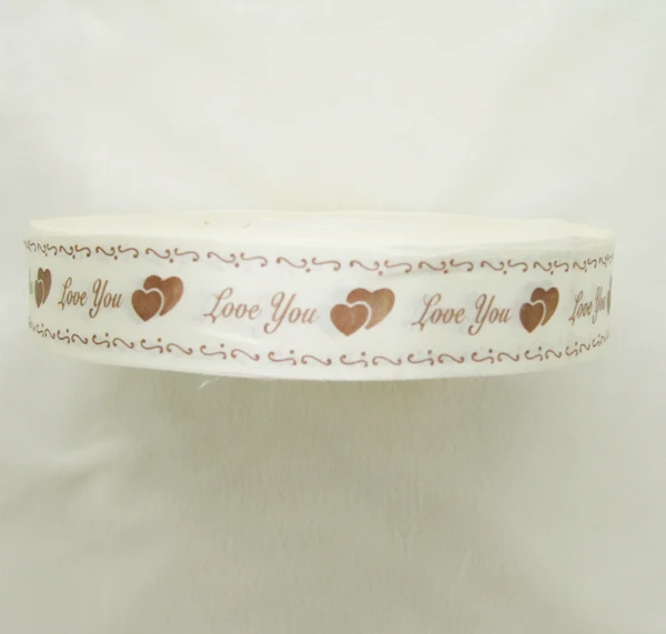 Сатиновая лента 1 дюйм 10 ярдов/партия кофейные цвета Love & sweet heart cream one faceSoft | Дом и