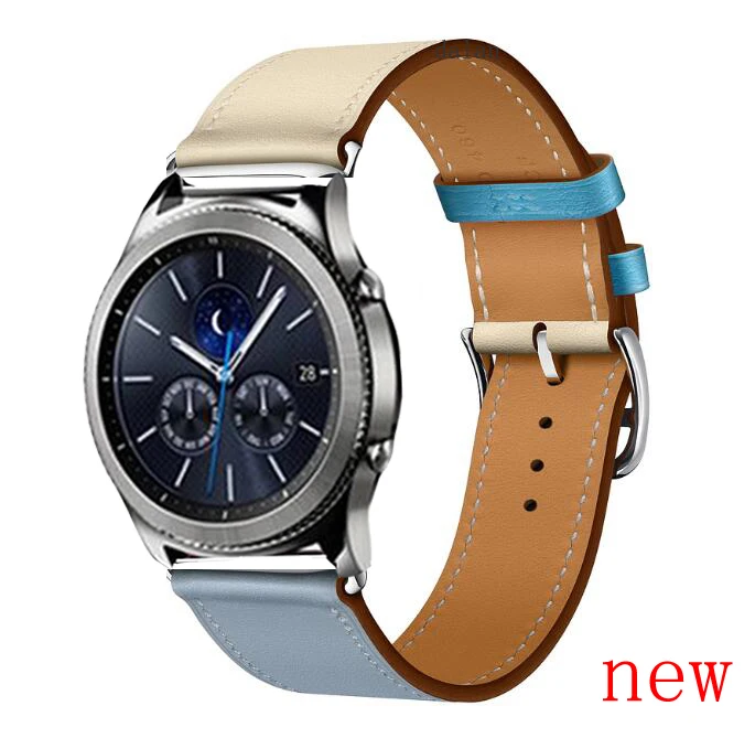 Ticwatch 1 e ремешок для samsung gear sport S2 S3 Classic Frontier galaxy watch 42 46 мм ремешок 20 мм 22 huami amazfit Bip huawei gt 2 - Цвет ремешка: Bleu Lin Craie