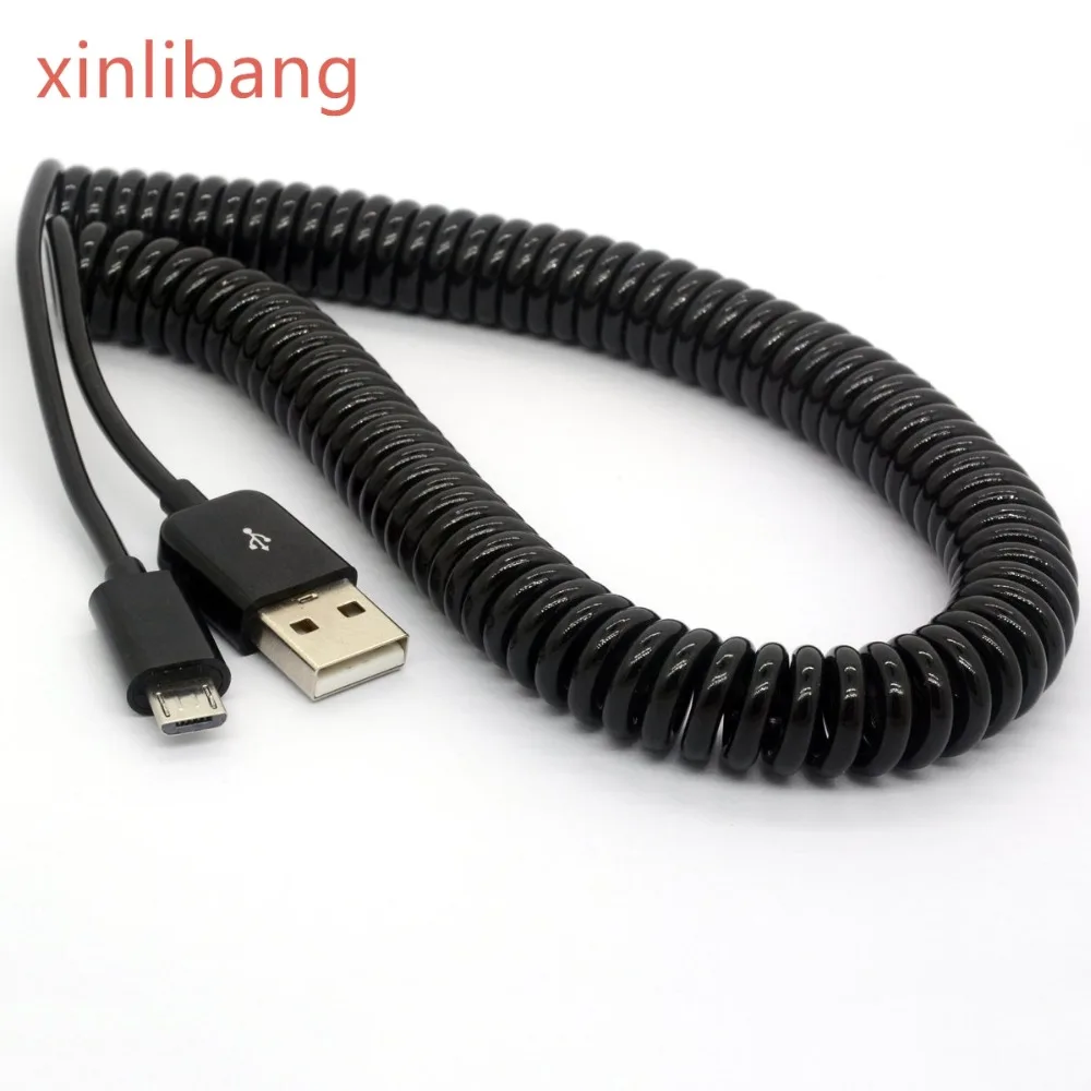 

Спиральный адаптер USB 2,5 А Папа-микро USB B 2,0 м