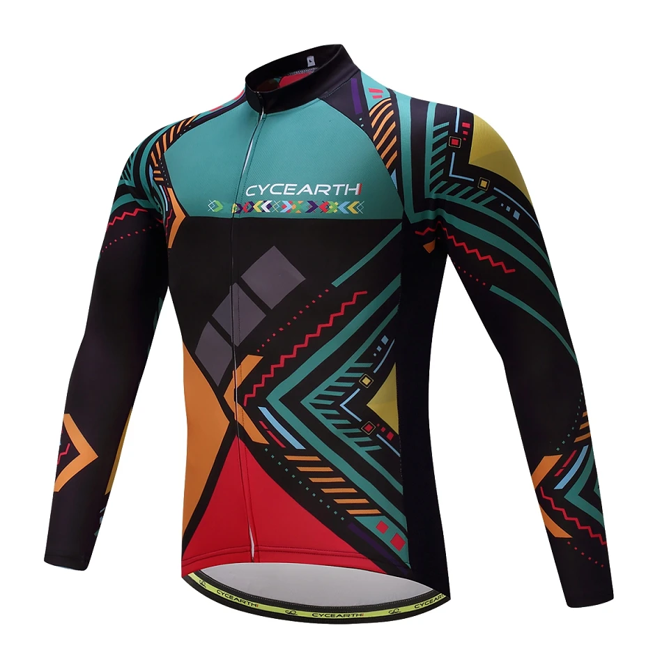 long jersey CYCEARTH, велосипедная майка с длинным рукавом, одежда для велоспорта, одежда для езды на велосипеде, рубашка, Майо, Ropa De Ciclismo, дышащая, CELJ004 - Цвет: long jersey