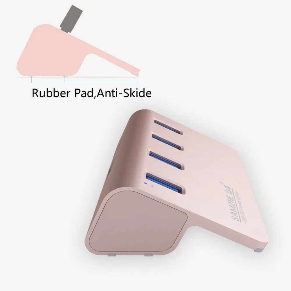 SAMZHE USB 3.0 Hub 4 Порта Расширения Рабочего Стола Разветвитель Алюминиевый Adpater Для
