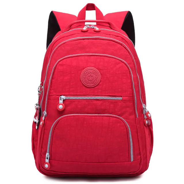 Модная школьная сумка Mochila Feminina, рюкзак для девочек-подростков, школьный рюкзак для женщин, нейлоновый рюкзак для путешествий, женский рюкзак - Цвет: Красный