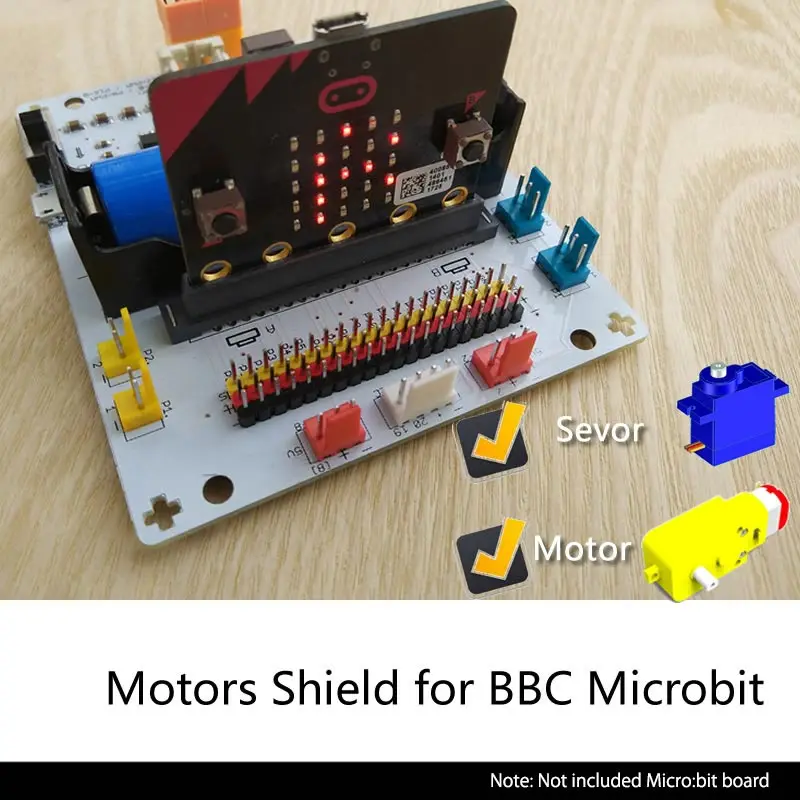 Elerow Pinout Motor/Servor Shield для BBC Micro: Плата расширения бит Микроконтроллер компьютерное