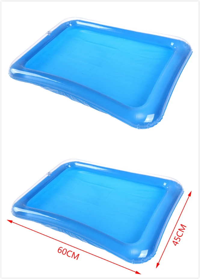 

60*45cm Magic Play Sand Children Toys Dynamic Sand Tray Indoor Space Inflatable Accessories Plastic Mobile Table