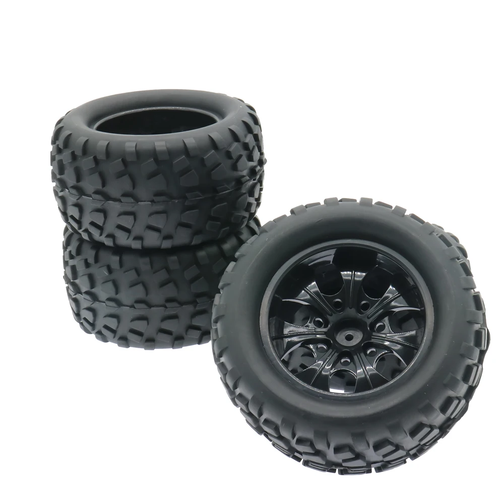 4PCS/Set 7Spoke 10Spoke 14Spoke Wheel Rim Tyre/tire Set for 1:10 Big Foot Monster Truck 125mm ToysModel Car Remote Control 94108 | Игрушки и