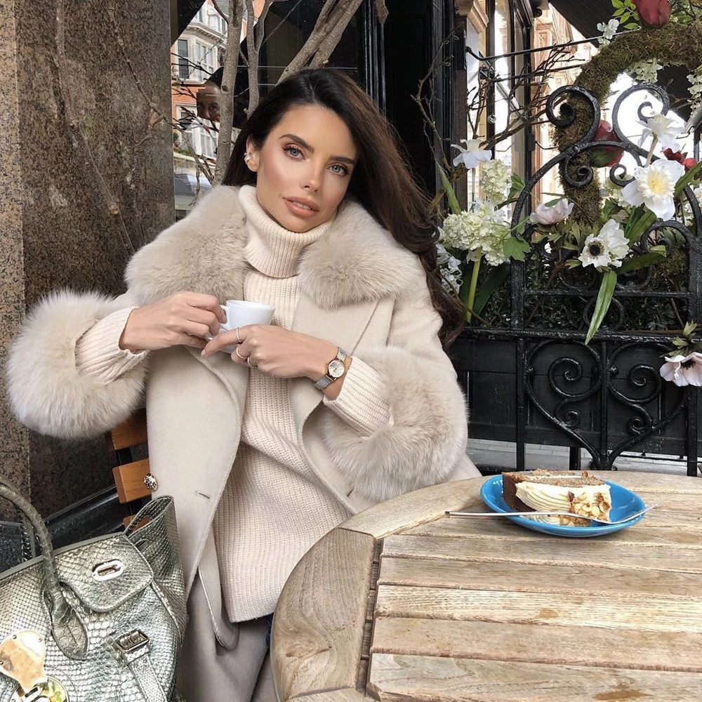 2019 новейшее кремово-белое осенне-зимнее пальто с длинным рукавом из альпаки