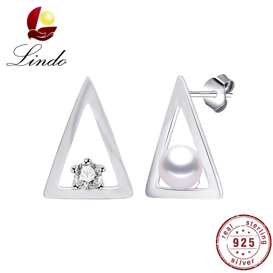 Женские серьги-гвоздики с натуральным пресноводным жемчугом Lindo маленькие