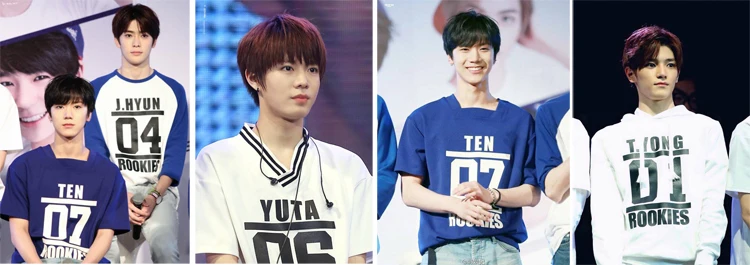 NCT SM ROOKIES показать дебютные песни JAEHYUN JOHNNYY MARK Name number футболка с коротким рукавом