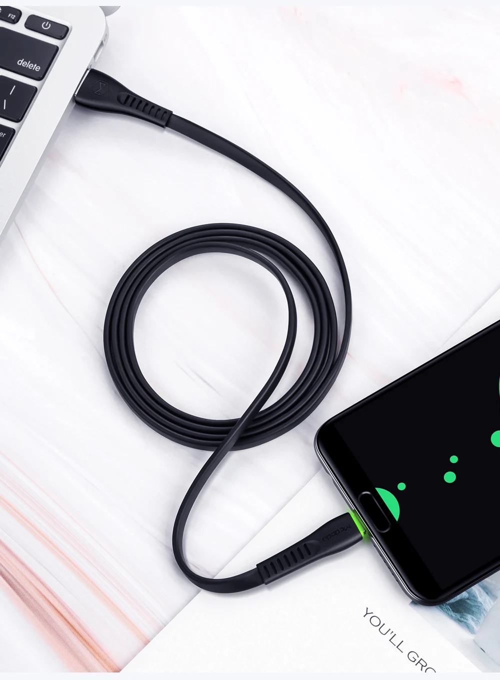 MCDODO USB кабель 2A Быстрая зарядка Телефон Зарядное устройство Шнур данных светодиодный USB кабель для iPhone X XS MAX XR 8 7 6S Plus iPad mini IOS 1,8 мм