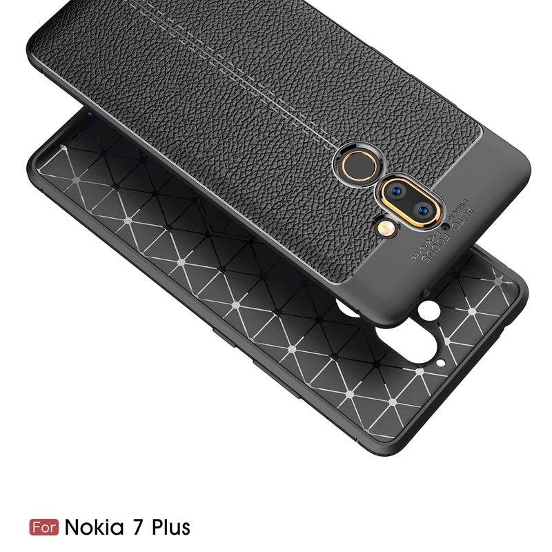 REAOOM Litchi Pattern PU Leathe Case for Nokia 7 Plus Phone Cover 5 6 8 X6 Business Fitted Coque |