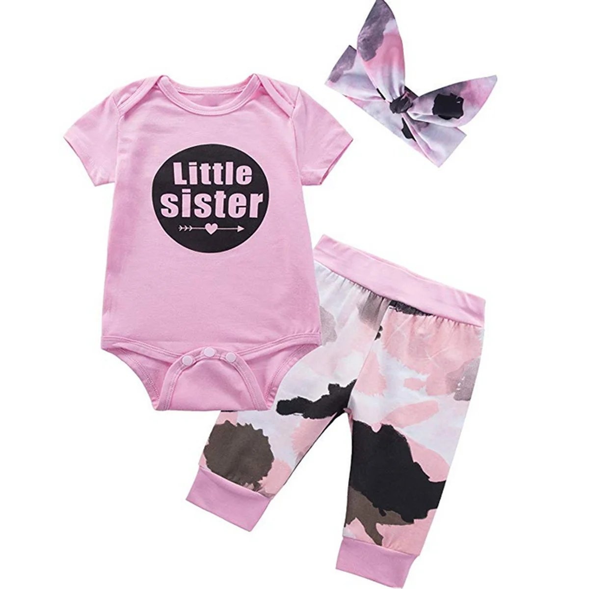 Комплект одежды розового цвета для маленьких девочек 3 предмета футболка с