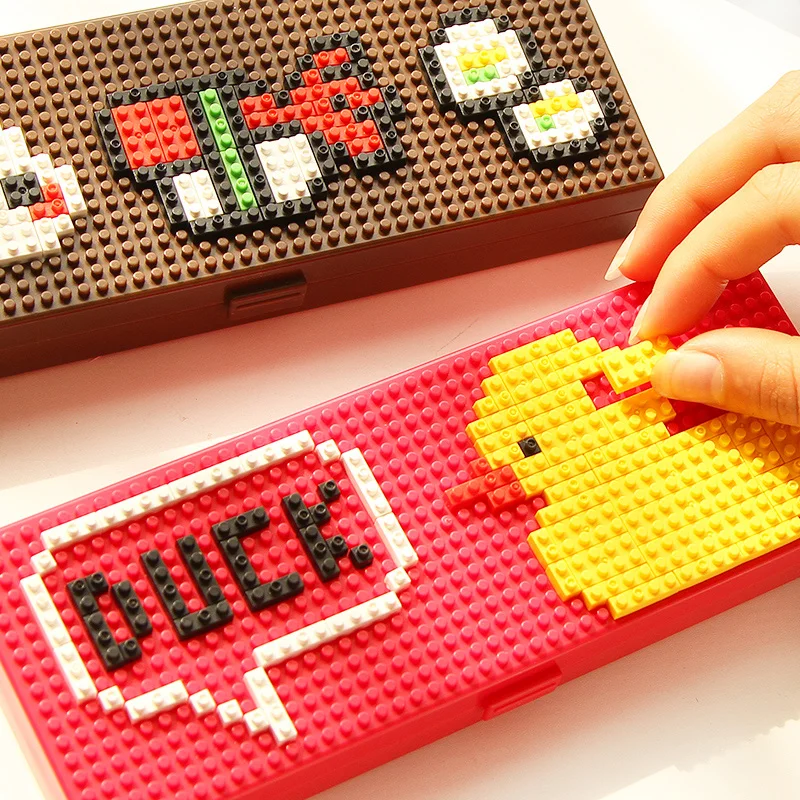 Дизайнерские строительные блоки мультяшная пластиковая коробка карандаш