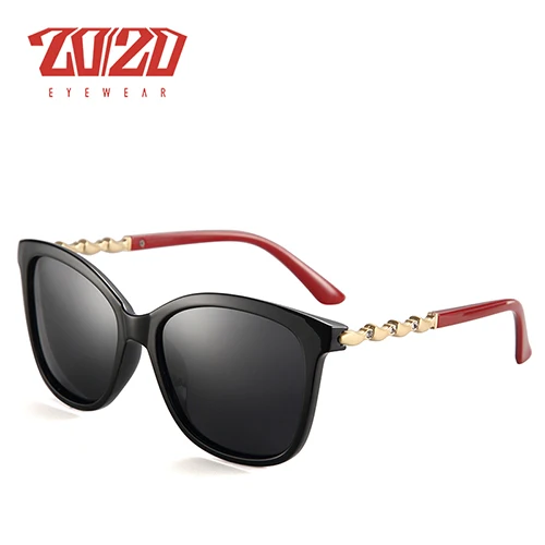 C04 Red 20/20 Бренд-Дизайн Поляризованные Солнцезащитные Очки Женщины Градиент Линзы Женские Ретро Солнцезащитные Очки Оттенки Очки Oculos Feminino PL389 - Цвет линз: C04 Red
