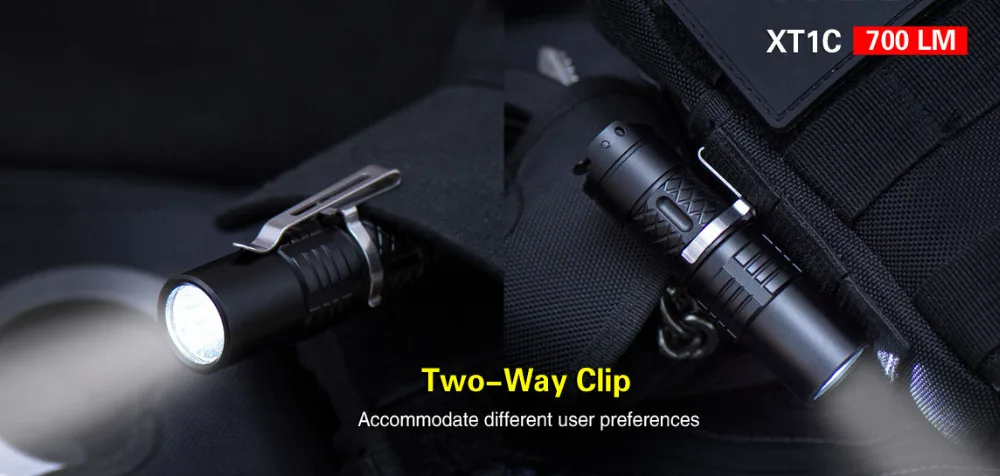 Новейший Klarus XT1C Cree XP-L HI V3 700 люмен 3 формы светодиодный светильник-вспышка Тактический водонепроницаемый светильник с батареей 16340