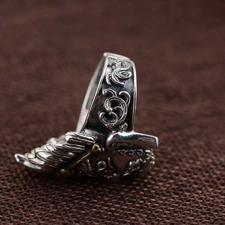 FNJ 925 Silver Skeleton Ring Skull New Fashion S925 Sterling Thai Silver Rings for Men Jewelry Adjustable Size