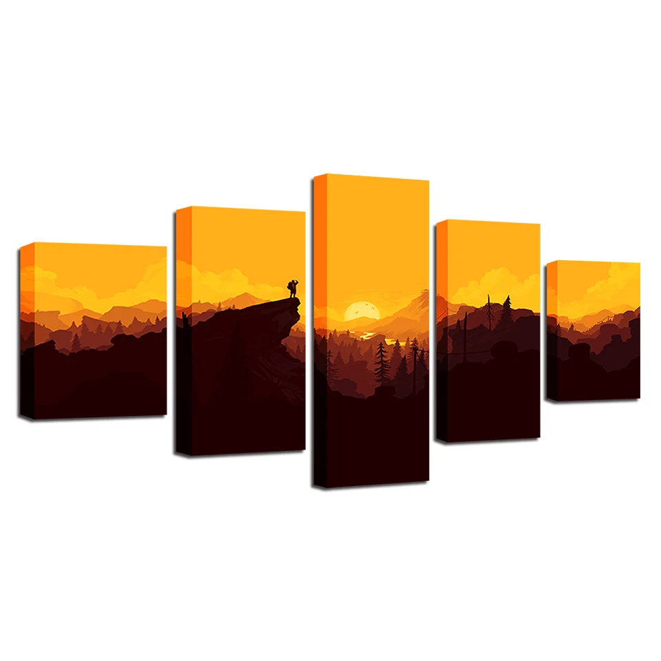 Модульная Картина на холсте настенное искусство 5 шт. картины Firewatch с