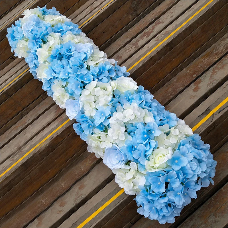 sky blue Искусственный Шелковый цветок Свадебный дорога свинцовая Гортензия пион роза цветок для свадьбы Арка квадратный павильон углы декоративные Флорес - Цвет: sky blue