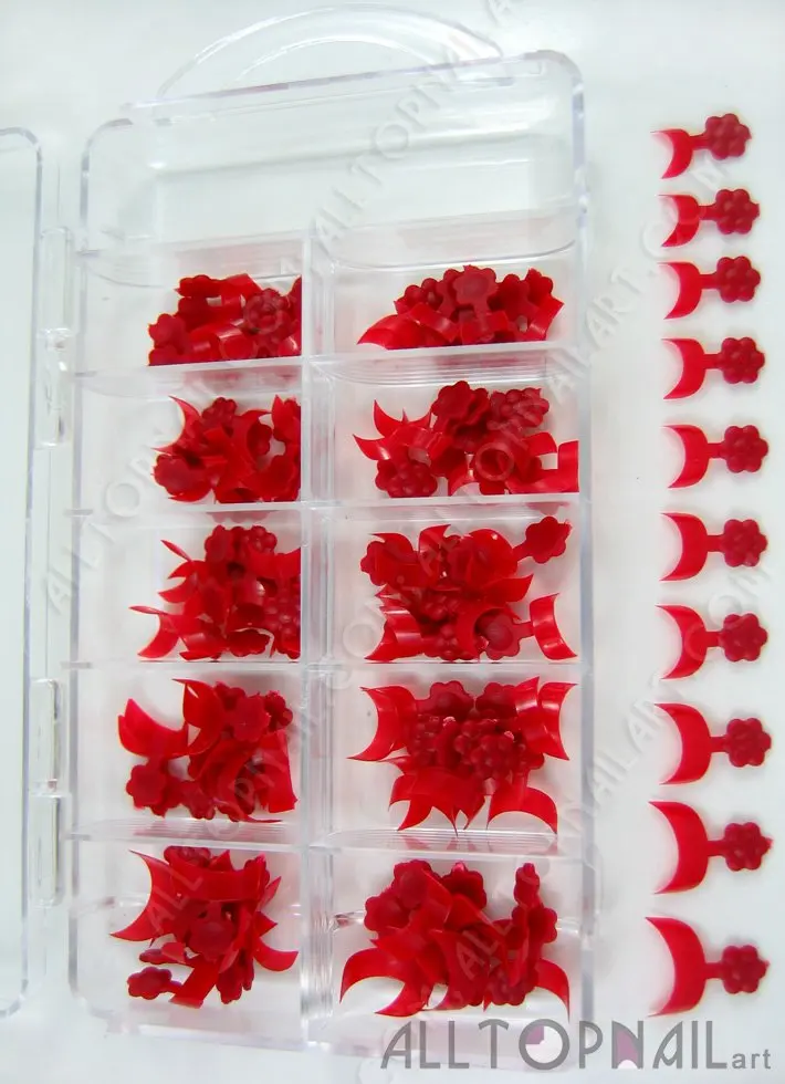 Искусственные накладные ногти 100 шт./коробка красные акриловые 350 шт.|tip bag|art stripart