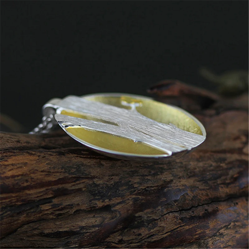 Женский кулон Птицы на ветках Lotus Fun без цепочки ручного изготовления из