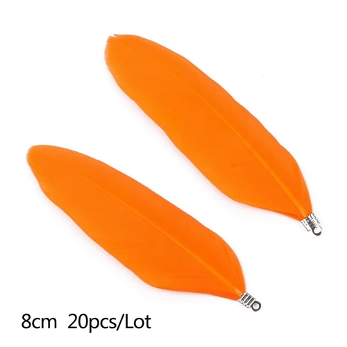 Orange Модные богемные стильные красочные украшения с перьями Подвески с перьями аксессуары для ювелирных изделий DIY серьги ожерелье для женщин - Окраска металла: Orange