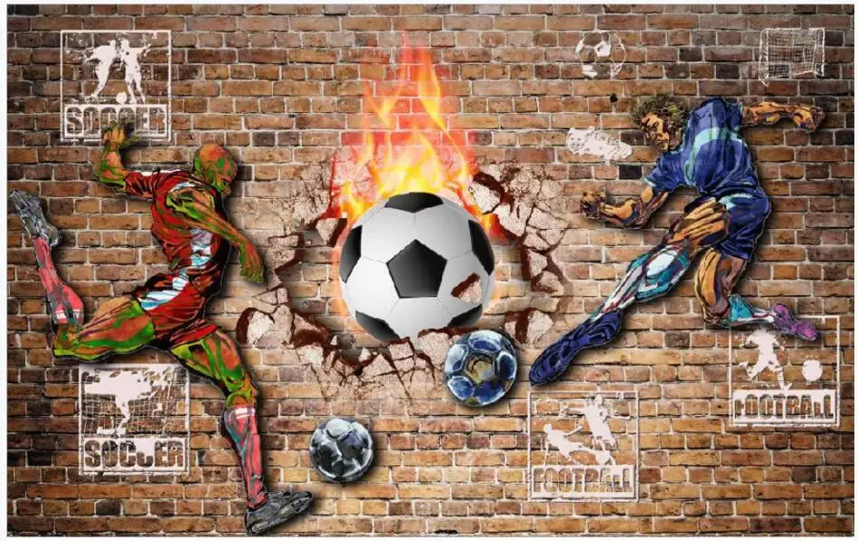 

WDBH Custom photo 3d wallpaper Retro vintage football bar painting home decor living room 3d wall murals wallpaper for walls 3 d