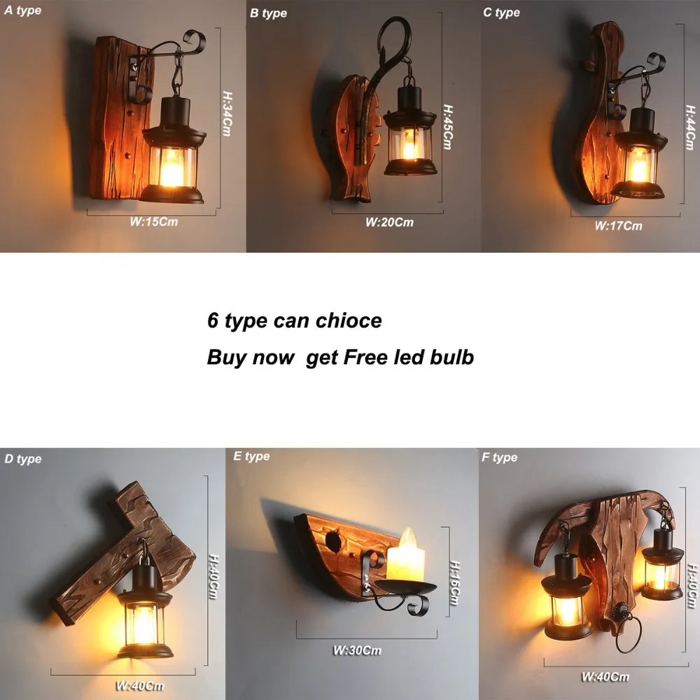 Деревянная светодиодная настенная лампа для спальни чтения декоративная