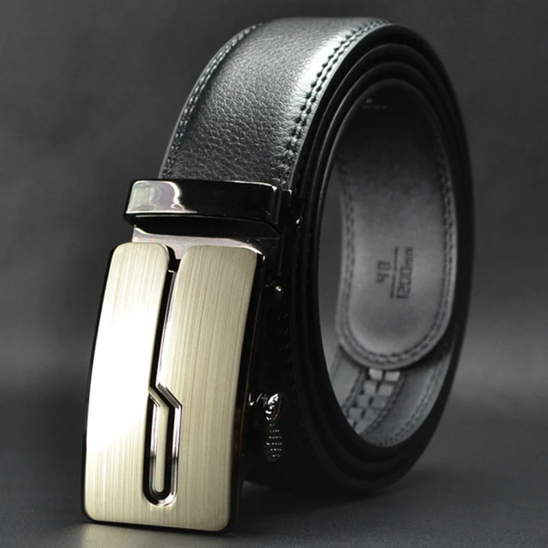 WOWTIGER Men Designers Automatic Buckle Leather luxury Belt Male Alloy buckle Belts for Men Cintos Cinturones Hombre