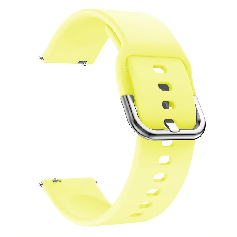 yellow 20 мм мягкий силиконовый ремешок для часов для samsung Galaxy s2 gear sport Galaxy 42 мм ремешок для Galaxy Watch Active Band Huami - Цвет ремешка: yellow