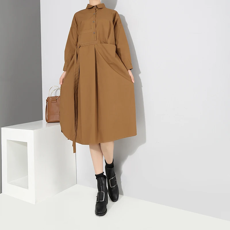 Новинка 2018 года корейский стиль женское осеннее однотонное коричневое и черное