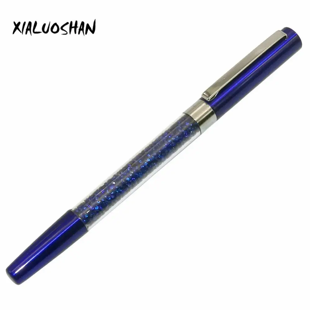 Deep blue Креативный металлический Хрустальный Алмазный Набор шариковых ручек канцтовары шариковая ручка для подписи 0,5 мм черные чернила офисные школьные принадлежности - Цвет: Deep blue