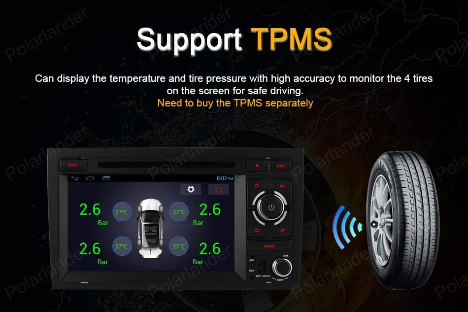 Android4.4 7 дюймов Автомобильный DVD радио Поддержка GPS BT 3G WiFi TPMS DAB + OBDII для A/udi A4 S4 RS4
