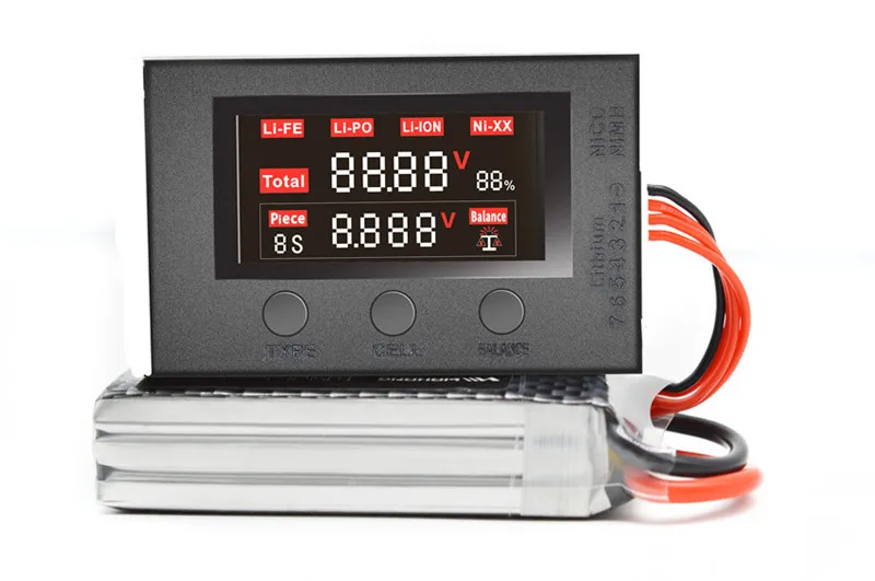 Тестер напряжения батареи HotRc BX200 2-7 S Lipo/сигнал тревоги низкого зуммер