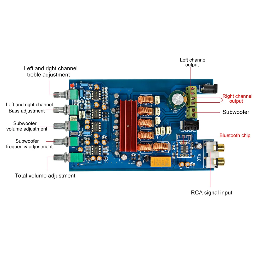 Aiyima TPA3116D2 Цифровой Bluetooth 4 2 усилитель доска 50 Вт * + 100 1 канала TPA3116 сабвуфер DIY дома
