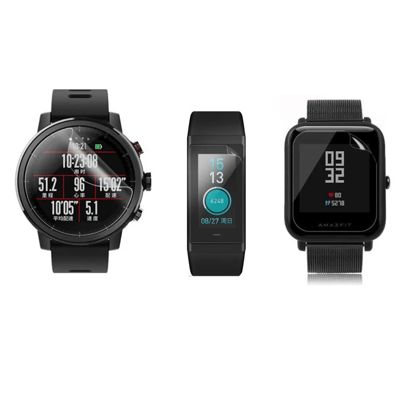 Мягкая защитная пленка для экрана из ТПУ смарт-часов Xiaomi Huami Amazfit Pace/Stratos/Verge 3/Bip Lite